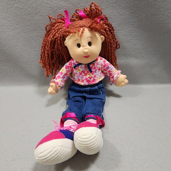 Ty Beanie & Fine Toy Soft Sculpted Plush Dolls Face Body Curly Red Haired Denim - Picture 9 of 16